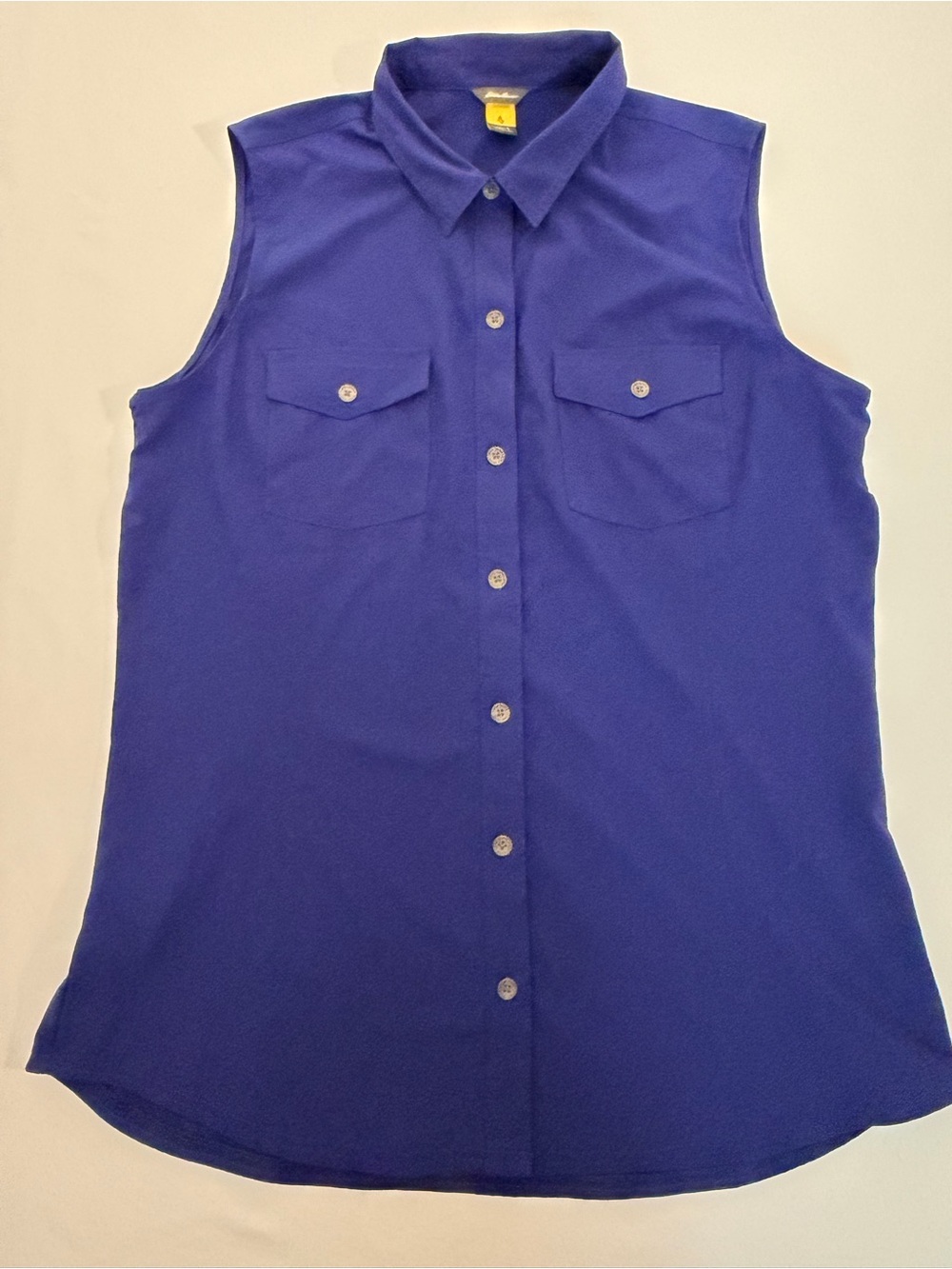 Eddie Bauer Sleeveless Button-Down Top in Royal Blue